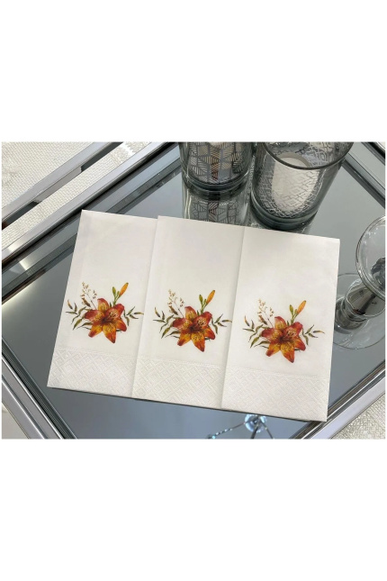 Flower Baskılı Sunum Peçetesi 16'lı
