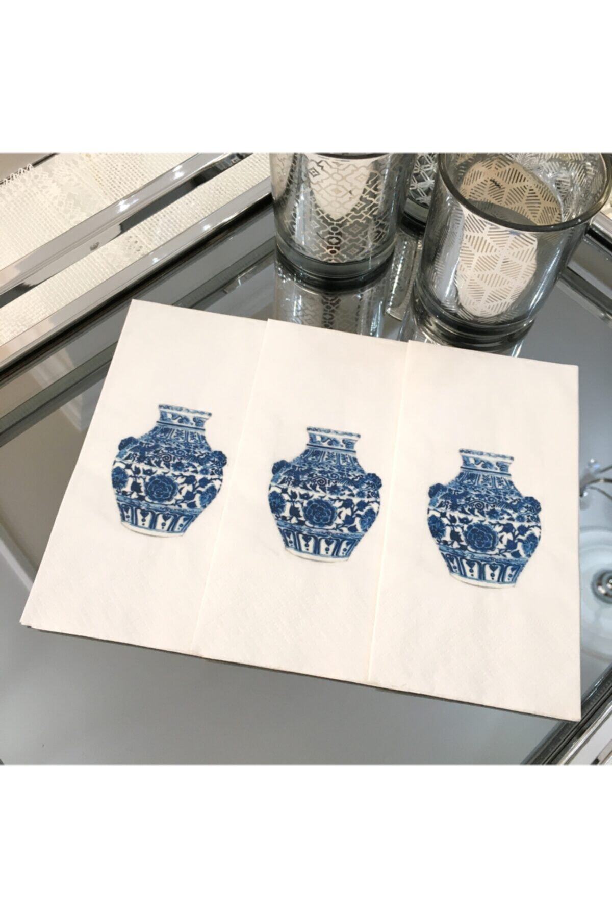 1_org_zoom Bleu Blanc Vazo Kapaksız Sunum Peçetesi 16'lı - Görsel 1